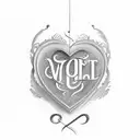 the word "Family" in edwardian script font with 6 ekg heart rate bumps underneith it  tattoo design idea