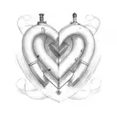 the word "Family" in edwardian script font with 6 ekg heart rate bumps underneith it  tattoo design idea