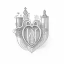 the word "Family" in edwardian script font with 6 ekg heart rate bumps underneith it  tattoo design idea
