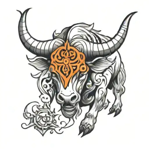 Taurus Zodiac sign tattoo design idea