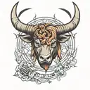 Taurus Zodiac sign tattoo design idea