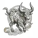 Taurus Zodiac sign tattoo design idea