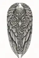 memorial angel wings wrapped loosely tattoo design idea