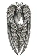 memorial angel wings wrapped loosely tattoo design idea