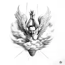 icarus falling from the clouds  tattoo design idea