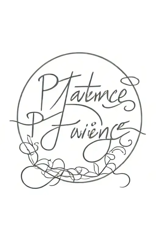 Patience word symbolic objects tattoo design idea