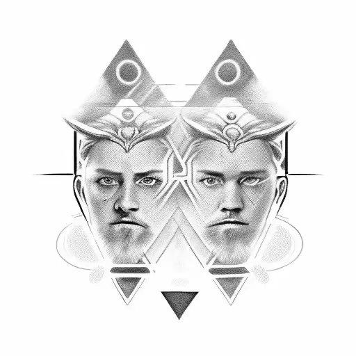 An artistic fusion of Obi-Wan Kenobi and Anakin Skywalker's faces symbolizing their complex relationship tattoo design idea