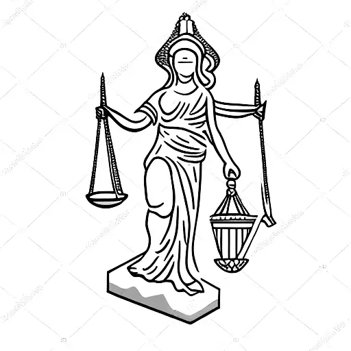 lady justice tattoo design idea