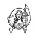lady justice tattoo design idea
