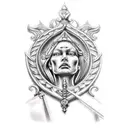 lady justice tattoo design idea