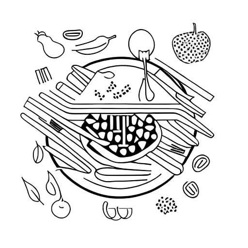 A vibrant and colorful plate of their favorite comida tattoo design idea