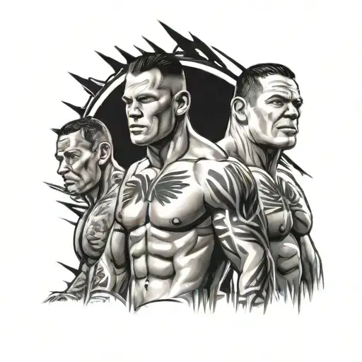 wwe John cena and Randy tattoo design idea