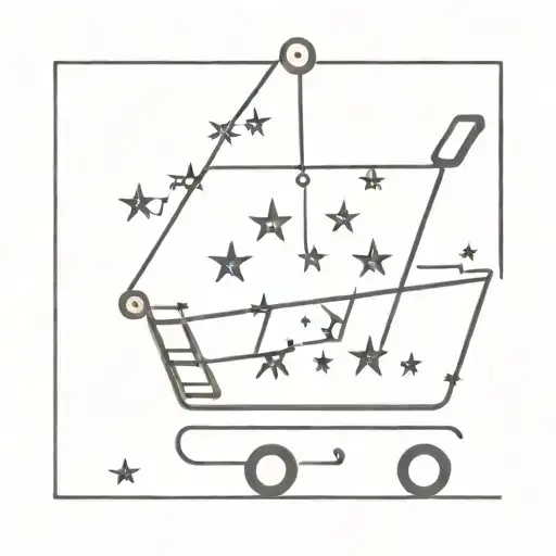 shopping cart filled with stars tattoo design idea