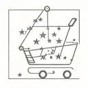 shopping cart filled with stars tattoo design idea