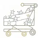 shopping cart filled with stars tattoo design idea