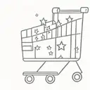 shopping cart filled with stars tattoo design idea