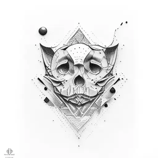 a crumpled Norwegian five-note patch tattoo design idea