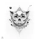 a crumpled Norwegian five-note patch tattoo design idea