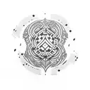 a crumpled Norwegian five-note patch tattoo design idea