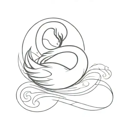 neda symbol incorporated swan tattoo design idea