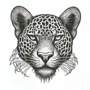panther head profile holding tattoo design idea