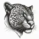 panther head profile holding tattoo design idea