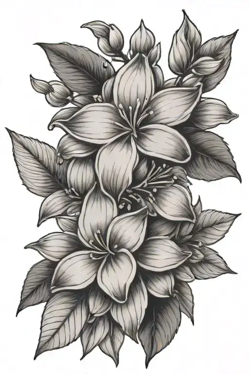 lilac flower tattoo design idea