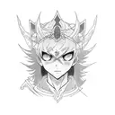 Incorporate anime characters into a tattoo with a dark and mysterious vibe tattoo design idea