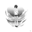 Incorporate anime characters into a tattoo with a dark and mysterious vibe tattoo design idea