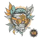 orange sunglasses tattoo design idea
