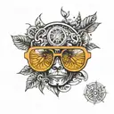 orange sunglasses tattoo design idea