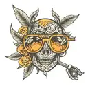 orange sunglasses tattoo design idea