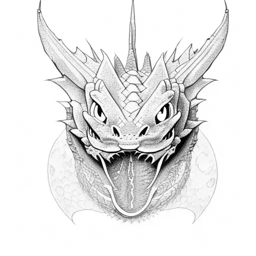 Dragon Toothless tattoo design idea