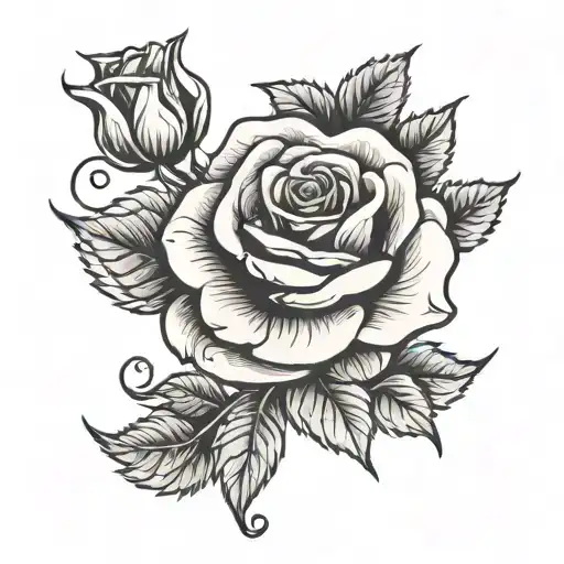 rose with the years 2003 2004 2006 2007 tattoo design idea