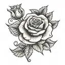 rose with the years 2003 2004 2006 2007 tattoo design idea
