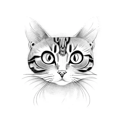 Pictish cat tattoo design idea