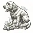 American traditional simple golden retriever  tattoo design idea