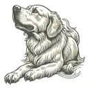 American traditional simple golden retriever  tattoo design idea
