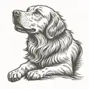 American traditional simple golden retriever  tattoo design idea