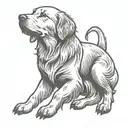 American traditional simple golden retriever  tattoo design idea