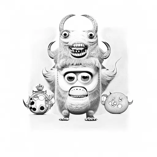 sully and boo monsters inc tattoo design idea