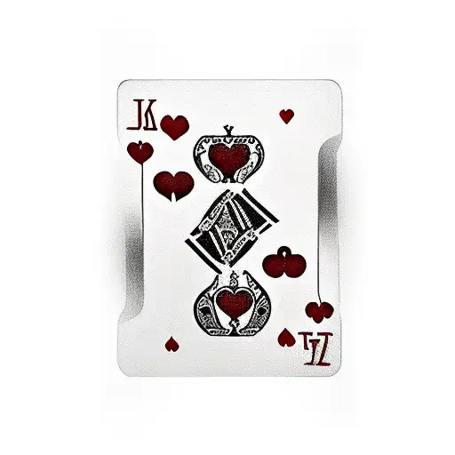 Jack of Hearts poker card in early french monarchie style tattoo design idea
