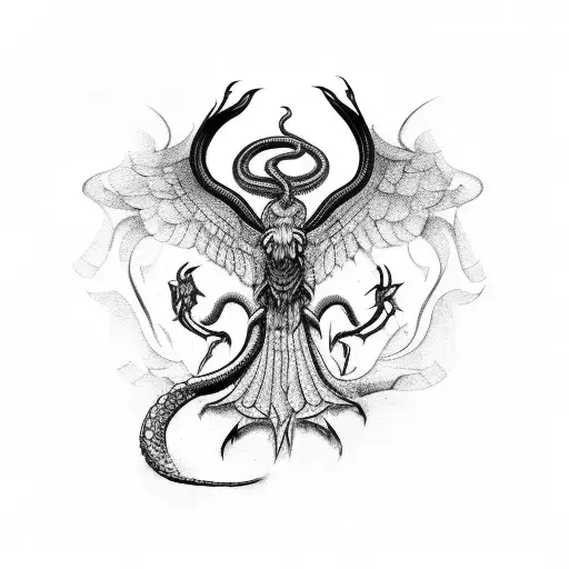 biceps tattoo project Black with basiliacos snake and phoenix from harry potter tattoo design idea