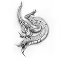 biceps  realistic tattoo project Black with basiliacos snake and phoenix from harry potter tattoo design idea