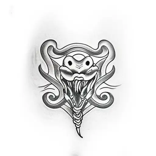 black and white snake  tattoo design idea