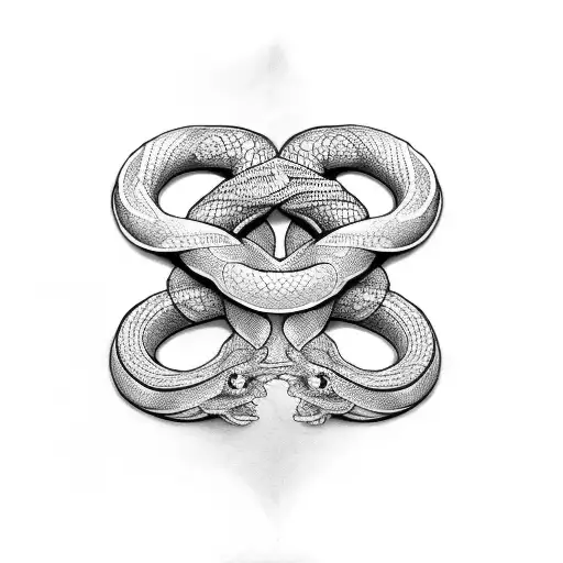 black and white snake  tattoo design idea