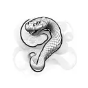 black and white snake  tattoo design idea