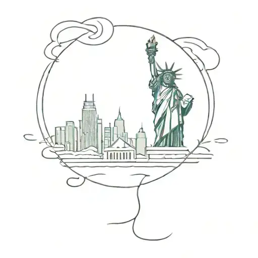 statue of liberty and nyc tattoo design idea