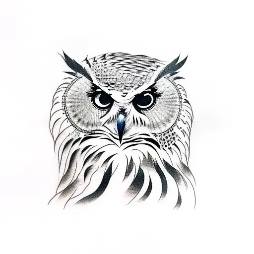 dove eagle owl tattoo design idea