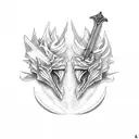 a double edged sword tattoo tattoo design idea